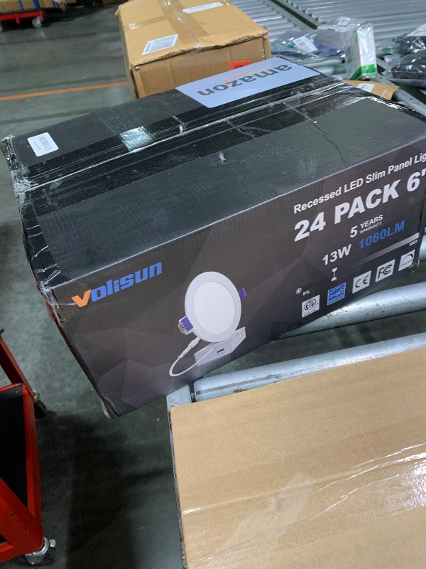 Photo 1 of VOLISUN 24 Pack 6 inch Recessed Lighting, 5CCT LED Recessed Light with Junction Box, 2700K-5000K Selectable, 13W Eqv 120W, 1080LM Dimmable Canless Wafer Downlight, LED Ceiling Light ETL Certificated