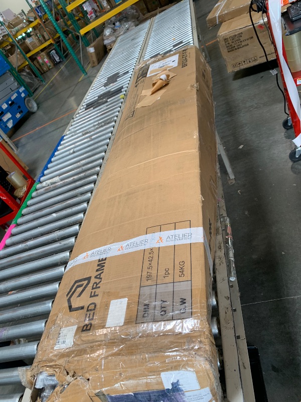 Photo 1 of ** MISSING LIGHTS AND HARDWARE ** Rolanstar Bed Frame Queen Size with Drawers and Charging Station, Upholstered Platform Bed with Storage Headboard and LED Light, Heavy Duty Metal Frame Support, No Box Spring Needed, Noise Free, Grey       