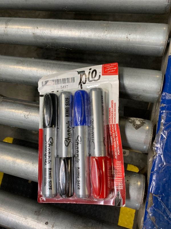 Photo 1 of Sharpie King Size Permanent Marker, Large Chisel Tip, Great for Poster Boards, Assorted, 4 Count