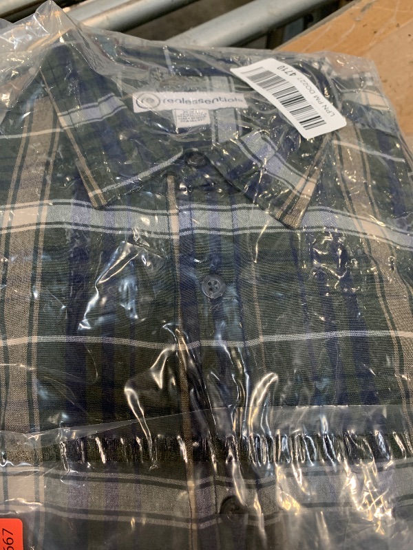 Photo 1 of **ONLY ONE**Real Essentials 3-Pack: Mens Short Sleeve Button Up Down Shirt for Men Dress Shirts Slim Casual Plaid Clothing Clothes Pocket Cotton Collar Summer Outfit Fashion Top Lounge Hombre - Set 4, XXL