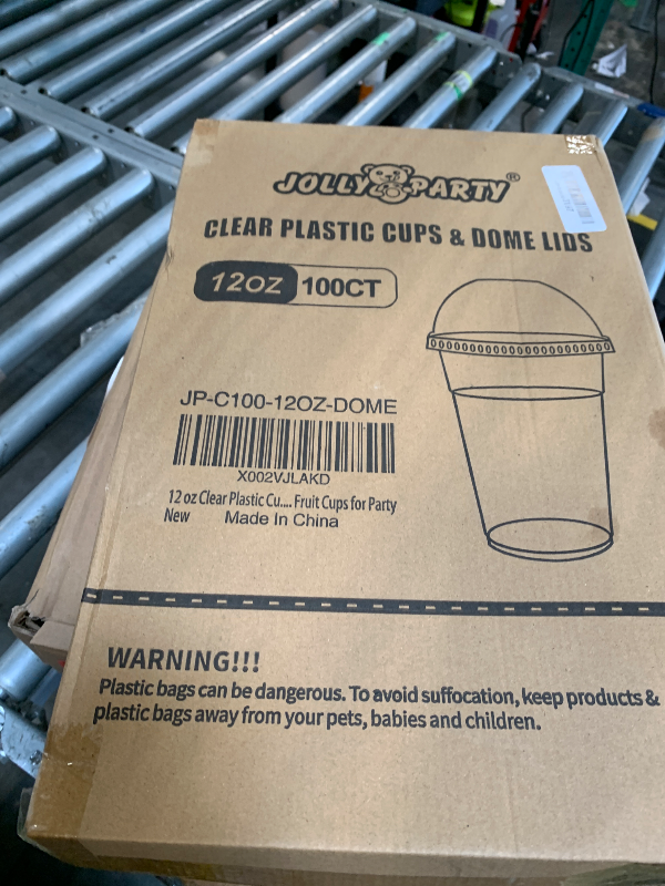 Photo 1 of 100 PACK 12 oz Clear Plastic Cups with Dome Lids, Disposable Dessert Parfait Cups for Ice Cream, Iced Cold Coffee Drinks, Cupcake, Fruit for Party