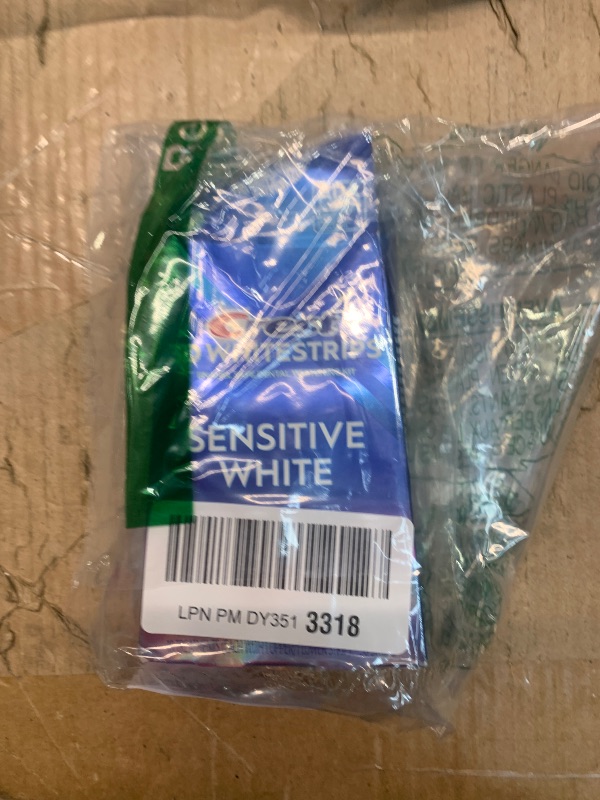 Photo 1 of Crest 3D Whitestrips Sensitive At-Home Teeth Whitening Kit, 18 Treatments, Gently Removes 15 Years of Stains, Crest Whitestrips, Teeth Whitening Kit