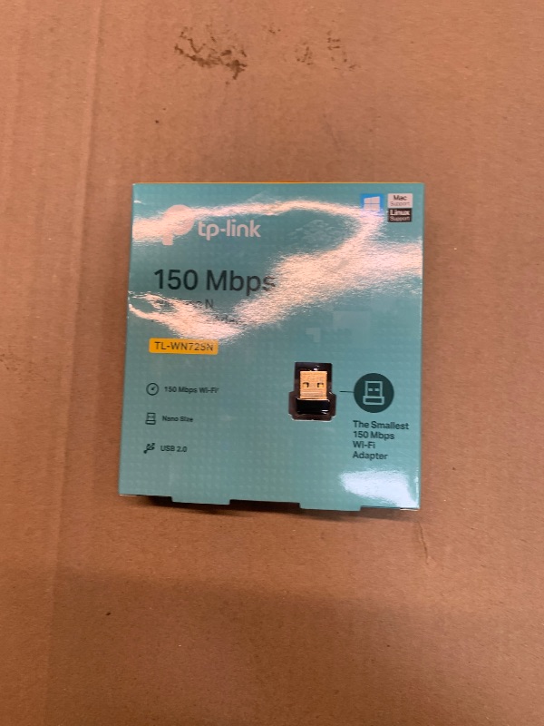 Photo 1 of TP-Link USB WiFi Adapter for PC(TL-WN725N), N150 Wireless Network Adapter for Desktop - Nano Size WiFi Dongle for Windows 11/10/7/8/8.1/XP/ Mac OS 10.9-10.15 Linux Kernel 2.6.18-4.4.3, 2.4GHz Only