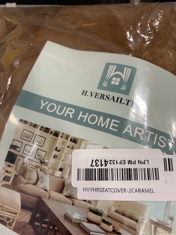 Photo 1 of H.VERSAILTEX Velvet Stretch Couch Cushion Cover Plush Cushion Slipcover for Loveseat Cushion Furniture Protector Seat Cushion Sofa Cover (2 Piece Medium Sofa Cushion Covers, Caramel)
