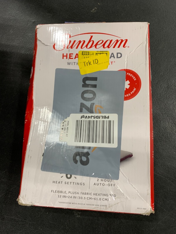 Photo 1 of Sunbeam XL Back Neck and Shoulder Heat Therapy 12 x 24 with Auto Shut Off 6 Settings Machine-Washable Comfortable Microplush Fabric - Burgundy