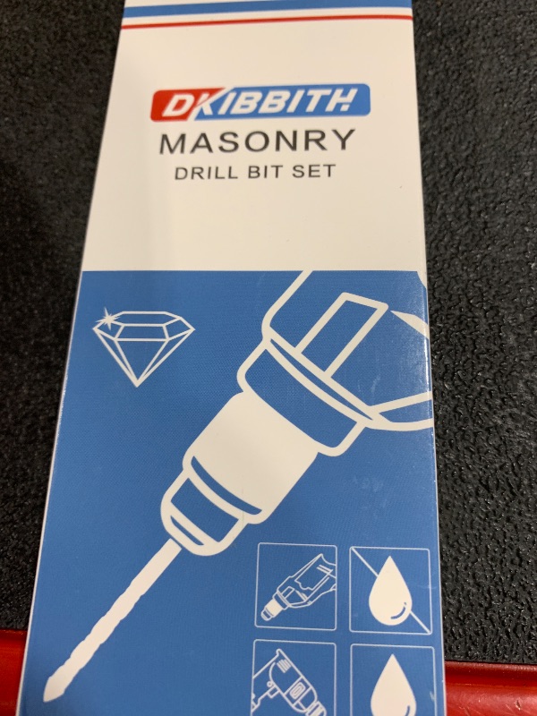 Photo 1 of 10-Piece Masonry Drill Bits Set for Tile Glass Ceramic Brick Wood, 1/8 to 1/2 Inch Drilling Bits with Triangle Handle, YG8 Tungsten Steel Alloy Tip.?Black?