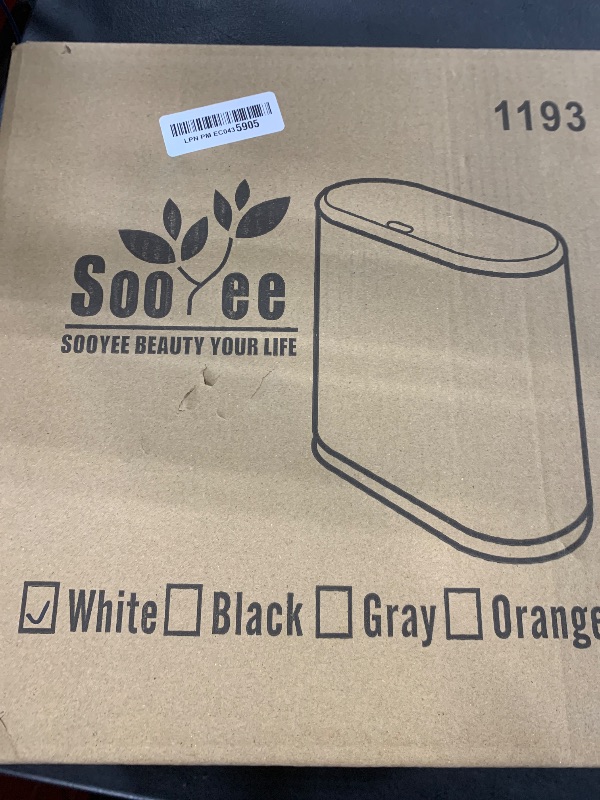 Photo 1 of Sooyee 10 Liter Rectangular Plastic Trash Can Wastebasket with Press Type Lid,2.4 Gallon Garbage Container Bin for Bathroom,Powder Room,Bedroom,Kitchen,Craft Room,Office (Cream White)