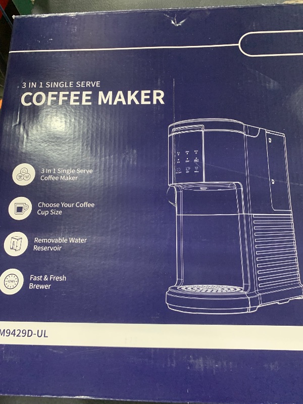 Photo 1 of SHARDOR 3 in 1 Single Serve Coffee Machine, K Cup Coffee Maker Compatible with Ground Coffee & Teas, 6 to 14oz Brew Sizes, 40oz Removable Water Tank, Descale Settings, Red