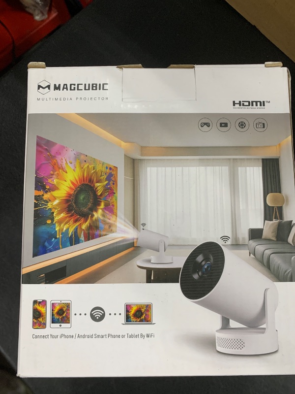 Photo 1 of Magcubic Mini Projector 4K support with WiFi 6 and Bluetooth 5.4, 5w Soundbase Speaker, Auto Vertical Keystone 180°Rotatable Portable Proyector for Home Bedroom Outdoor HY300Pro+
