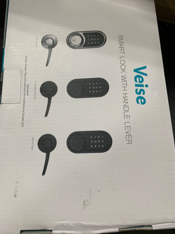Photo 1 of Veise RZ06B Smart Lock for Front Door, 2 Lever Handle Set, Keyless Entry Deadbolt, App Control, Electronic Digital Touchscreen Keypad, Auto Lock, IP54 Waterproof, Easy Installation, Satin Nickel