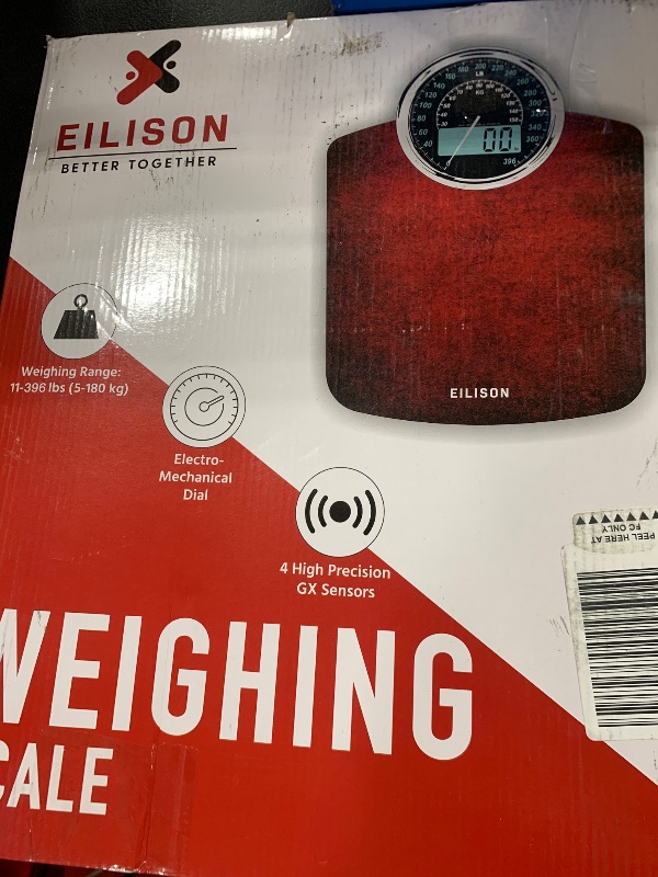 Photo 1 of EILISON Highly Advance 2-in-1 Digital & Analog Weighing Scale for Body Weight-400lbs, 4 High Precision GX Sensor Accurate, Thick Tempered Glass, Extra Large Display (Black)