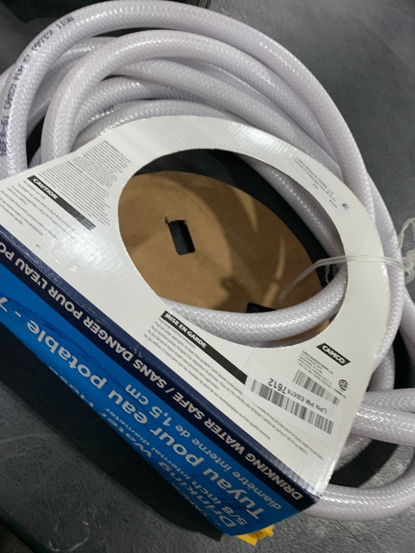 Photo 1 of Camco TastePURE 25-Ft Water Hose - RV Drinking Water Hose Contains No Lead, No BPA & No Phthalate - Features Diamond-Hatch Reinforced PVC Design - 5/8” Inside Diameter, Made in the USA (22783)