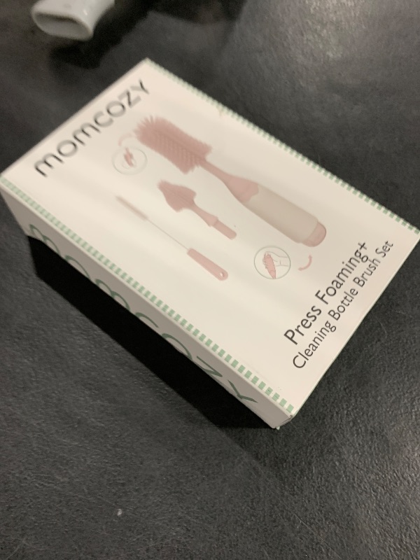 Photo 1 of Momcozy Bottle Brush Kit, Innovative Push-Press Design for Better Cleaning - Baby Bottle Cleaner Brush for Baby Bottle, Breast Pumps, Nipples, and More - Can Generate Foam for Better Cleaning, Pink