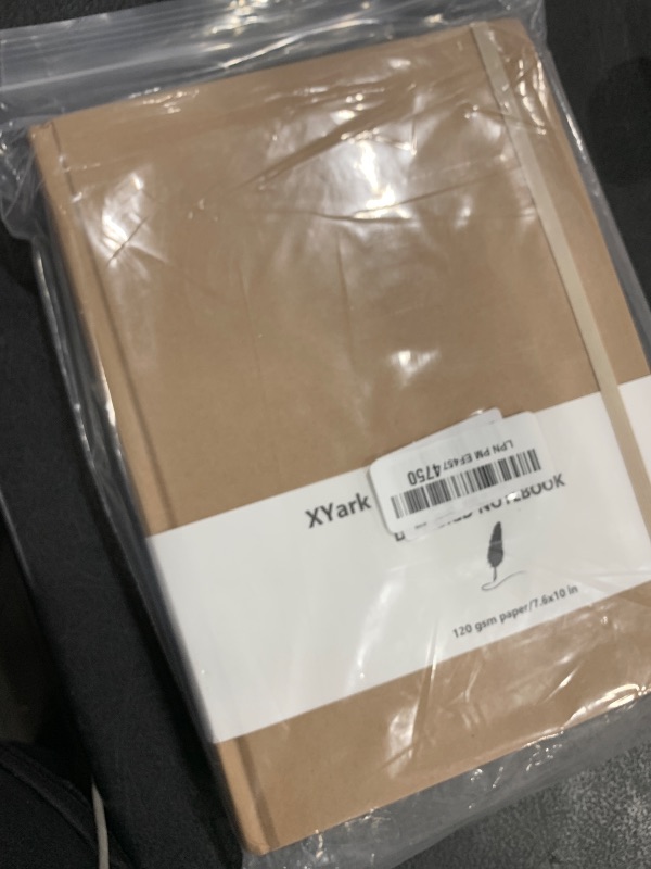 Photo 1 of XYark Large B5 Dot Grid Notebook Journals, Kraft Hardcover Sketchbook Subject Composition Notebooks with Dotted Grid Paper, 2 Pack, 120GSM, 102 Sheets, 7.6x10 inch, Travel Journal Set