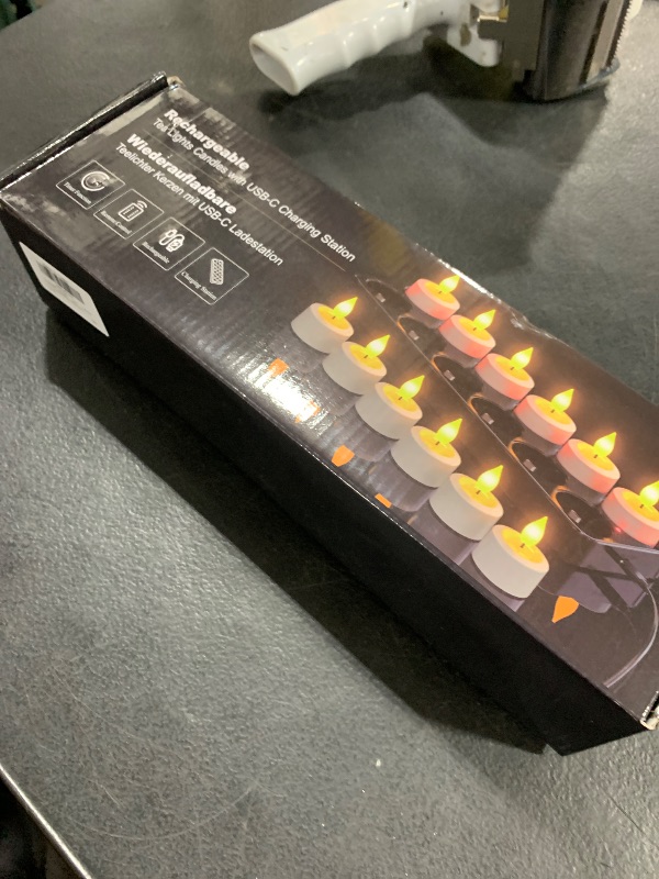 Photo 1 of SoulBay Flameless Candles with Remote Control Timer & Charging Base, 12pcs USB Rechargeable Battery LED Tea Lights Candles Small Votive for Lantern Pool Mantle Weddings Emergency Christmas Decorative