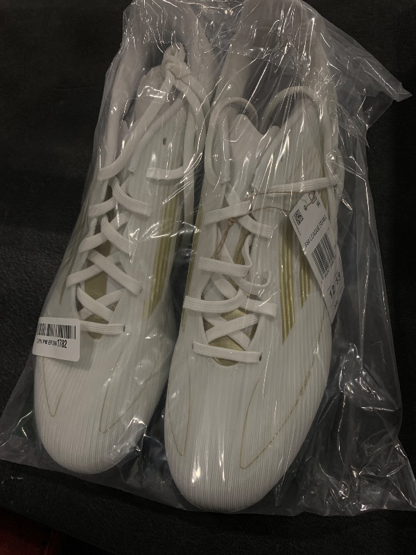 Photo 1 of adidas Men's F50 League Firm/Multi Ground Sneaker, White/Gold Metallic/White, 12