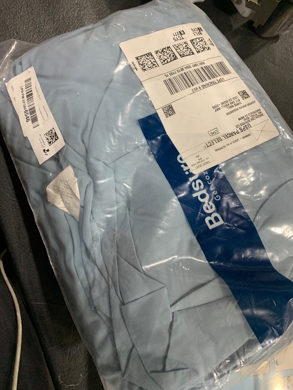 Photo 1 of Bedsure California King Sheet Sets, Cooling Sheets, Rayon Derived from Bamboo, Breathable & Soft, Deep Pocket Up to 16 Inches, Hotel Luxury Silky Bedding for Hot Sleepers, Mineral Blue