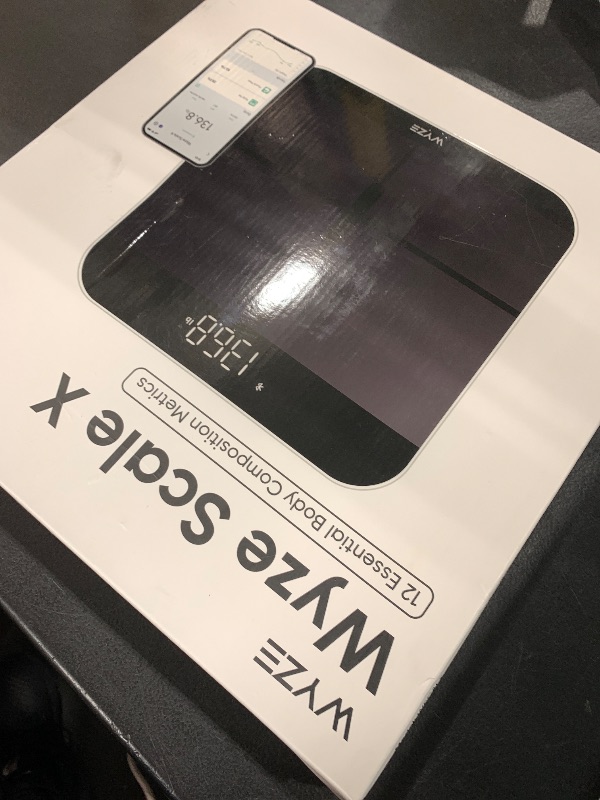 Photo 1 of Wyze Smart Scale X - FSA/HSA Eligible - Digital Bathroom Scale for Body Weight, BMI, Body Fat, Muscle Mass, Heart Rate Monitor | Sync with Health Apps | for People, Baby & Pet, 400 lbs (Black)