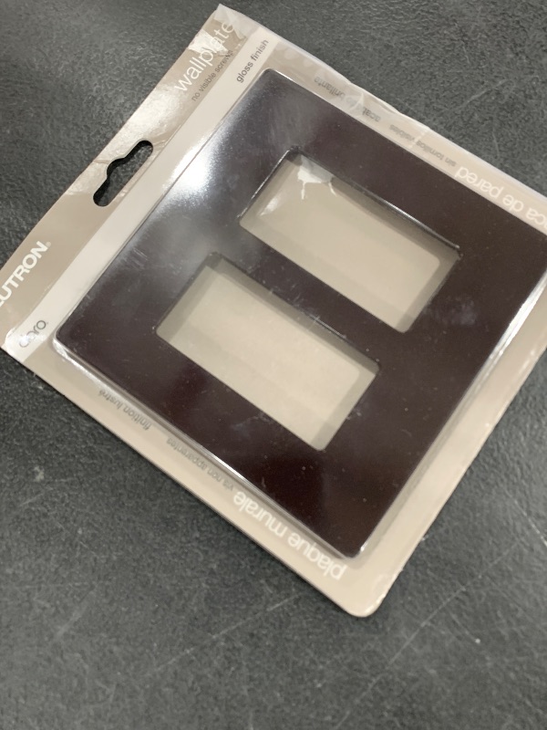 Photo 1 of Lutron Claro Light Switch Cover Plate, 2 Gang Wallplate, for Decorator Light Switches, Rocker Light Switch Cover, Outlet Cover, Screwless Switch Plate Cover, Gloss, CW-2-BR, Brown