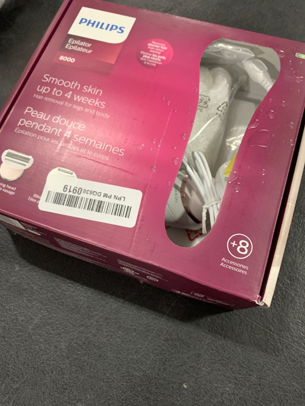 Photo 1 of Philips Epilator Series 8000, Wet & Dry, 3-in-1 with Shaver & Trimmer Attachments for Women, 8 Accessories Included, BRE720/14