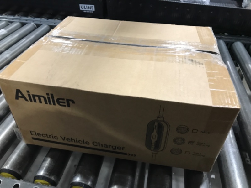 Photo 1 of AIMILER Level 2 Electric Vehicle (EV) Charger(32Amp, 220V-240V, NEMA 14-50 Plug), 25ft Cable ETL Listed Portable Indoor/Outdoor EVSE SAE J1772 EV Car Charging Station w/Delay Timer, WiFi Enabled