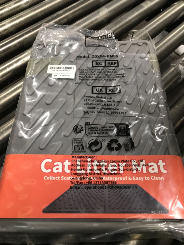 Photo 1 of Pieviev Cat ter Box Mat, 24"x 17" Scratch Resistant Litter Trapping Mat, Easy Clean for Scatter Control, Soft on Kitty Paws, Waterproof & Urine Proof for Indoor Use, Gray