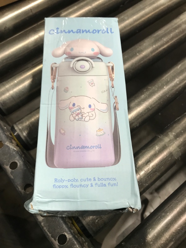 Photo 1 of Many Rainbows Cinnamoroll White Stainless Steel Insulated Water Bottle (Straw) with Strap 600ml