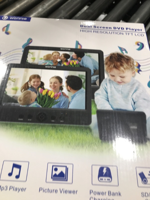 Photo 1 of WONNIE 10.5" Two Car DVD Players Portable Dual Screen Headrest Video Player, Play a Same or Two Different Movies with 5-Hour Rechargeable Battery,2 AC Adapters,2 Mounting Brackets,Support USB/SD Card