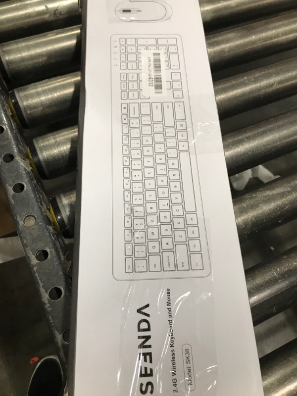 Photo 1 of Wireless Keyboard and Mouse Combo - Full Size Slim Thin Wireless Keyboard Mouse with Numeric Keypad 2.4G Stable Connection Adjustable DPI (White & Silver)