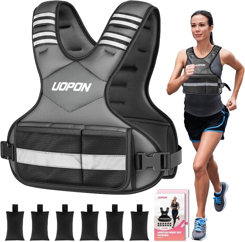Photo 1 of Adjustable Weighted Vest for Women, 6-12 Lbs Rucking Vest with 6 Ironsand Weights