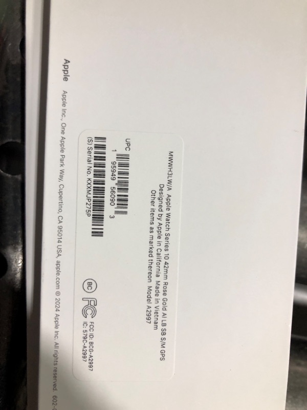 Photo 1 of Apple Watch Series 10 [GPS 42mm case] Smartwatch with Rose Gold Aluminium Case with Light Blush Sport Band - S/M. Fitness Tracker, ECG App, Always-On Retina Display, Water Resistant