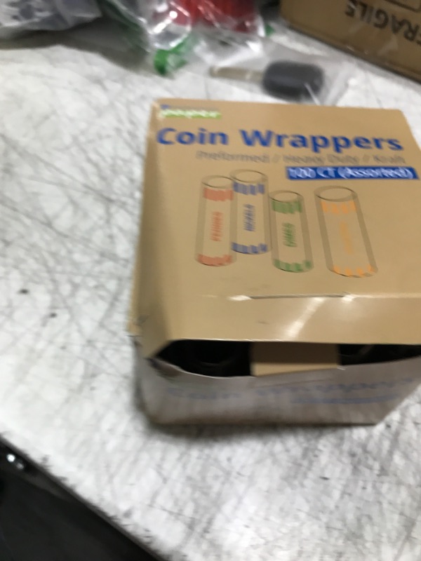 Photo 1 of 100pcs Assorted Heavy Duty Preformed Coin Wrappers Rolls - Quarters, Pennies, Nickels and Dimes (Total 100 pcs)