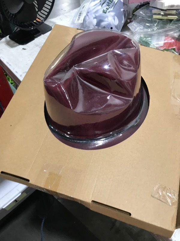 Photo 1 of KUJUHA Wide Brim Fedora Two Tone Dress Hat, Wine&tan, Large-X-Large