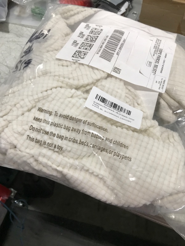 Photo 1 of H.VERSAILTEX Sectional Couch Covers 3 Pieces Sofa Seat Cushion Covers L Shape Separate Cushion Couch Chaise Cover for Both Left/Right Sectional Couch (Seat Only: 1 Chaise + 2 Sofa, Ivory)