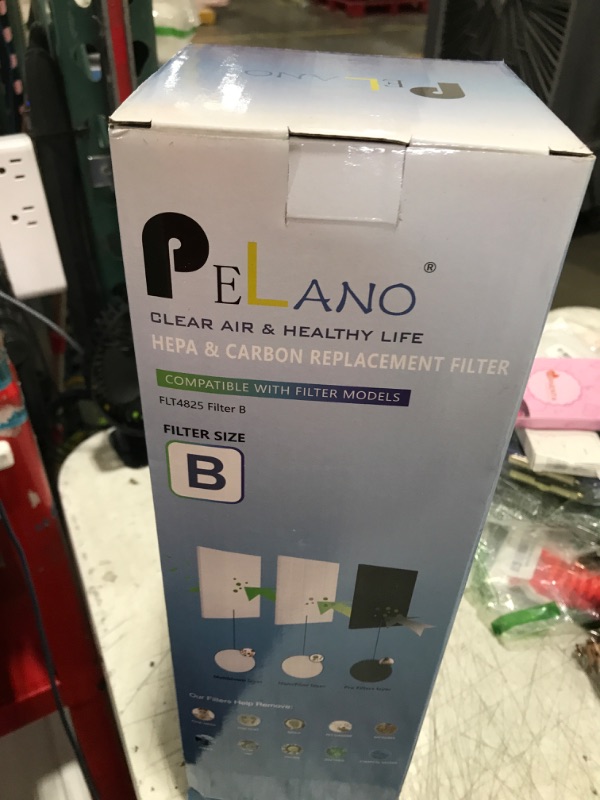 Photo 1 of Pelano FLT4825 Replacement Filter B, Compatible with Germ Guardian AC4300BPTCA, AC4900CA, AC4825, AC4825DLX, AC4850PT, CDAP4500BCA, CDAP4500WCA and More, 2 H13 Ture Hepa Filter + 8 Carbon Pre-Filters