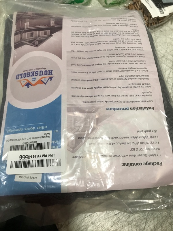 Photo 1 of Magnetic Screen Door for 72"x80" French Door, Durable Fiberglass Double Door Screen Mesh Curtain Fits Door Opening up to 70" x79‘’ Keep Bugs Out