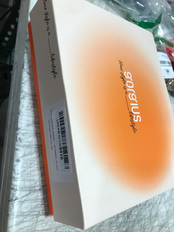 Photo 1 of GORGIUS Glueless Loose Body Wave Lace Front Wigs Pre Cut Pre Plucked Middle Part Synthetic Frontal Wig For Women 24 Inch