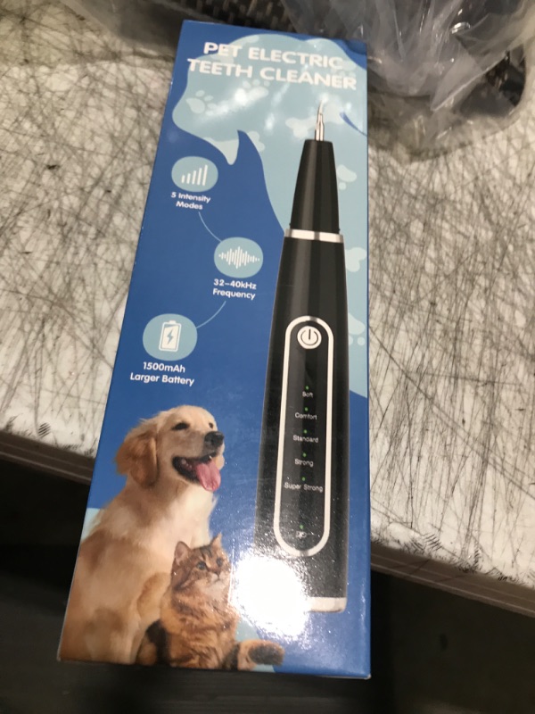 Photo 1 of MIONJO Dog Tartar Remover for Teeth, Dog Teeth Cleaning Kit with LED Light and 5 Modes for Dogs and Cats,Black