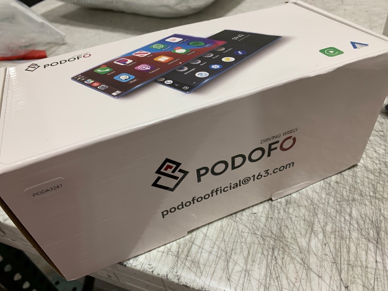 Photo 1 of Podofo 10.26" Touchscreen Wireless Carplay Portable Car Stereo Android Auto, Car Play Navigation, Voice Control, Bluetooth/AUX/FM, Car Radio Receiver