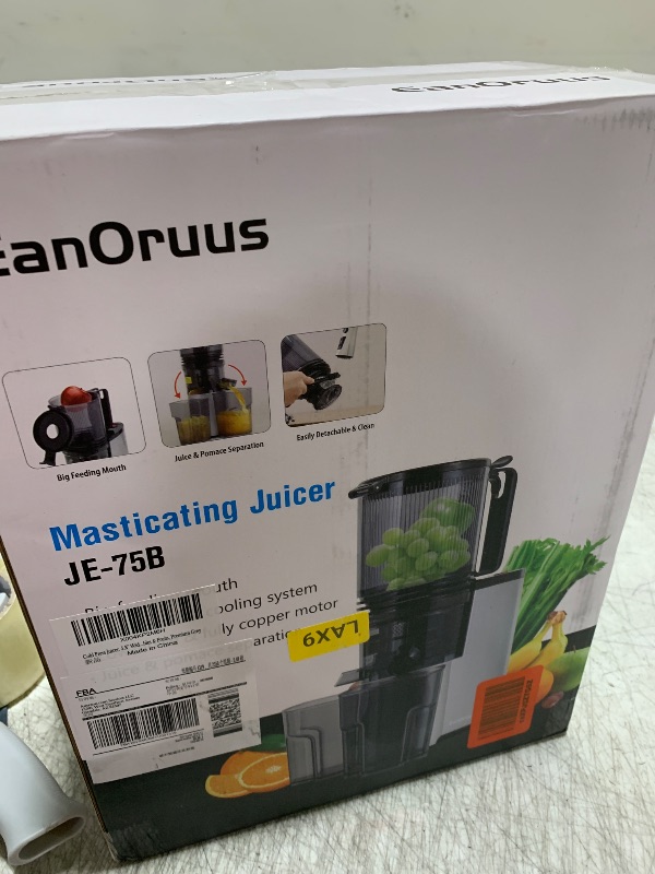 Photo 1 of Cold Press Juicer, 5.8" Wide Feed Chute Juice Extractor Machine with 400W, High Juice Yield, Slow Masticating Juicer for Whole Vegetables & Fruits, Metallic Silver