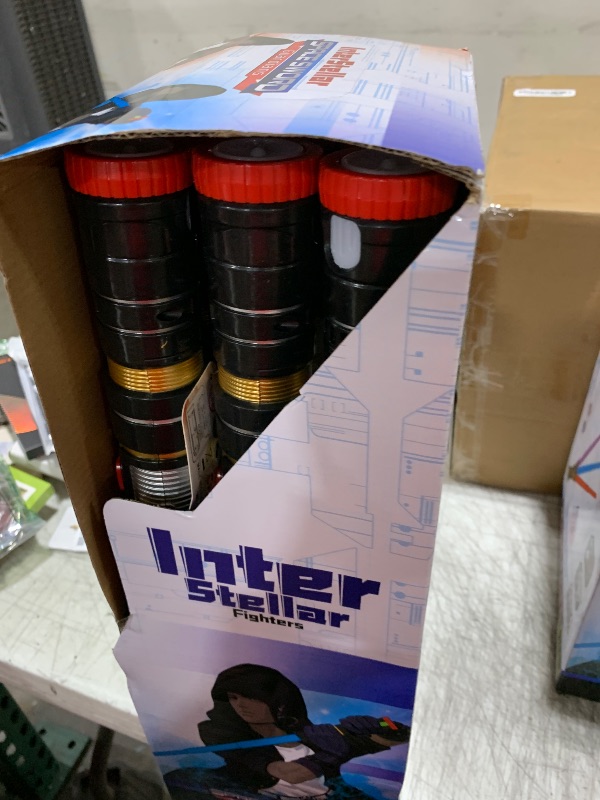 Photo 1 of Liberty Imports 12 Pack: LED Light Up Sabers Set - Color Changing Motion Sensitive Retractable Swords with FX Sound Effects for Themed Parties, Bulk Party Favors and Cosplay