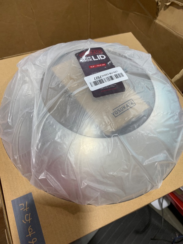 Photo 1 of YOSUKATA Wok Lid 13.6 Inch - Premium Stainless Wok Cover with Tempered Glass Insert Steam Holes - Dishwasher-Safe Lid for 14-Inch Wok - Chees Melting Dome for Griddle