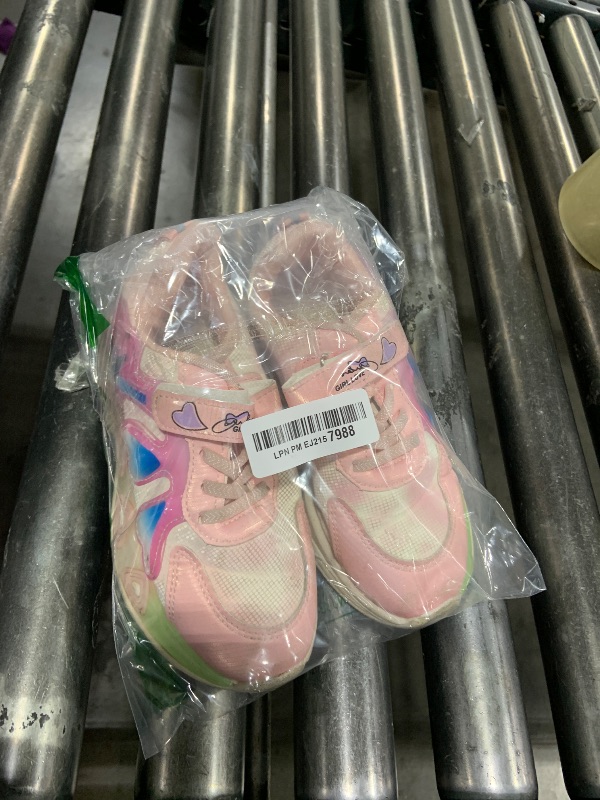 Photo 1 of KOSRIAR Kid's Glitter Running Cartoon Sneaker Sparkly Glowing Shiny Bling Princess Shoes School Athletic Walking Shoes for Girls(Pink,13)