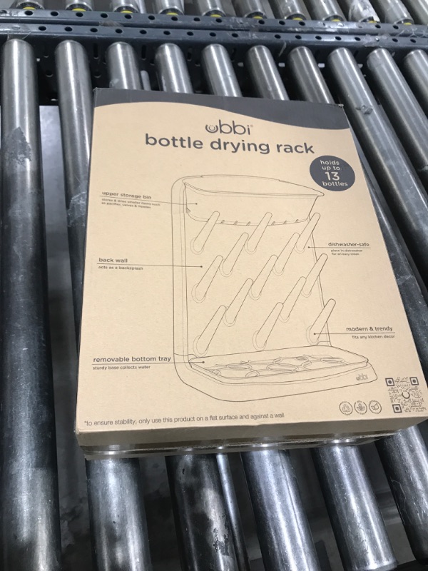 Photo 1 of Ubbi Vertical Baby Bottle Drying Rack, Space Saving Countertop Drying Rack Baby Accessory, Gray