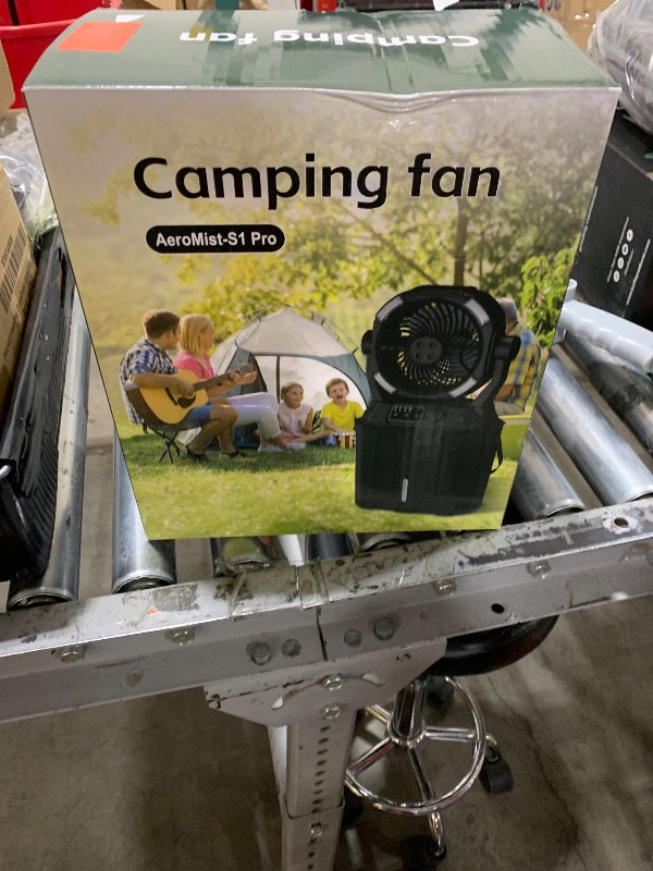 Photo 1 of Misting Fan Portable Camping Fan 42800mAh Rechargeable with Remote Control, 3 LED Light & Stepless Speed Control & Cooling Spray with 6L Bucket, Timer Function, Portable Handle, Rotating Hanging Hook