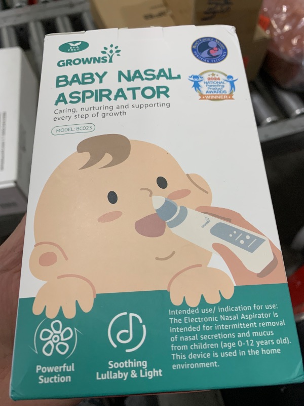 Photo 1 of GROWNSY Nasal Aspirator for Baby, Electric Baby Nose Sucker with Larger Suction Chamber and More Powerful Suction, Automatic Nose Cleaner with Music and Light Soothing Function