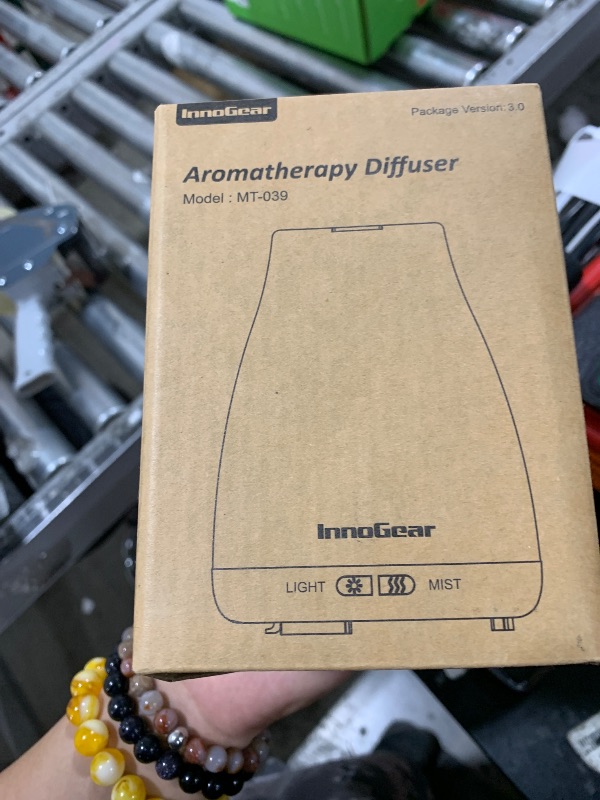 Photo 1 of InnoGear Essential Oil Diffuser, Premium 5-in-1 Diffusers for Home Scent Aromatherapy Diffuser Air Desk Humidifier for Bedroom Large Room Office 7 Color LED 2 Mist Mode Waterless Auto Off, Basic White