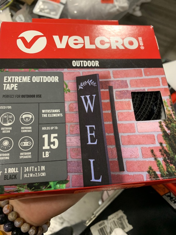 Photo 1 of VELCRO Brand Extreme Outdoor Double Sided Mounting Tape | Holds up to 15 Pounds on Brick or Other Rough Surfaces | UV and Weather Resistant | 14Ft Heavy Duty Roll