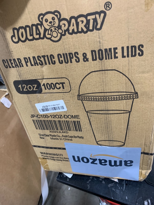 Photo 1 of 100 PACK 12 oz Clear Plastic Cups with Dome Lids, Disposable Dessert Parfait Cups for Ice Cream, Iced Cold Coffee Drinks, Cupcake, Fruit for Party