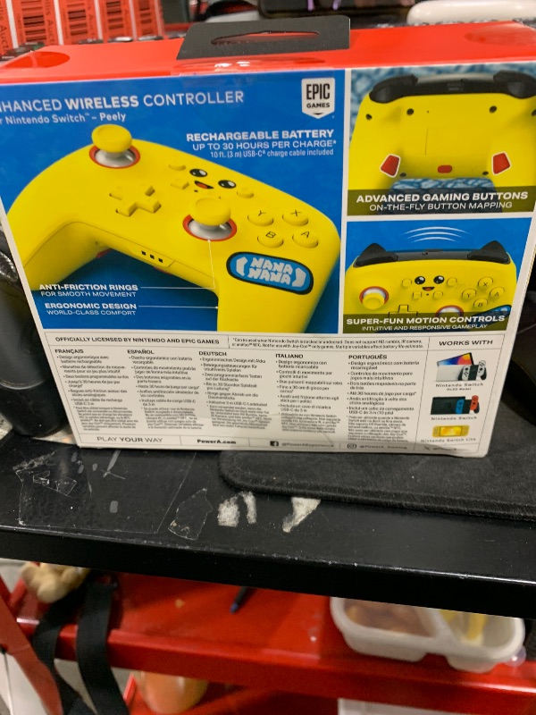 Photo 1 of PowerA Enhanced Wireless Controller for Nintendo Switch – Fortnite Peely, Nintendo Switch - OLED Model, Nintendo Switch Lite, Gamepad, game controller, Bluetooth controller, Officially Licensed, Bonus Virtual Item Included.